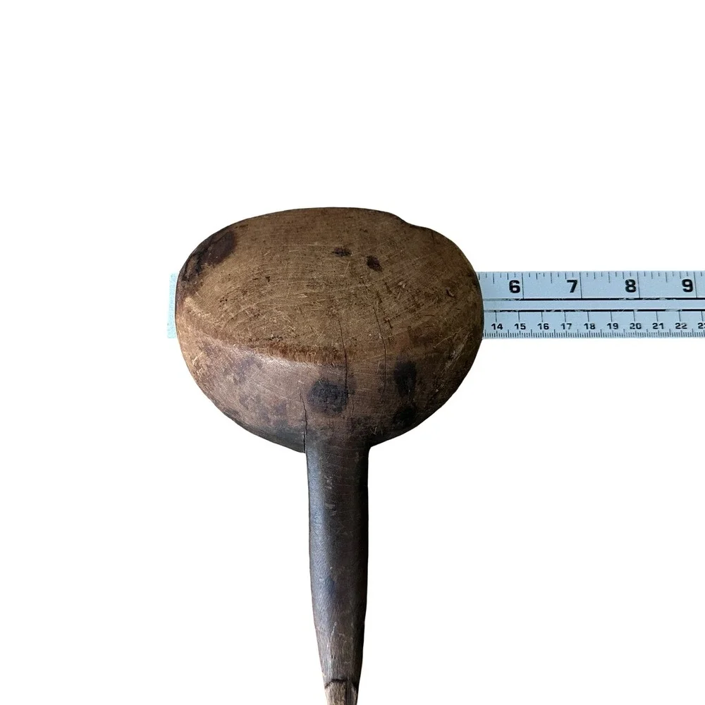Antique Primitive Hand Carved Wooden Dough Scoop Butter Paddle Rustic Brown 8.5